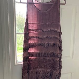 Mystree L Dusty Purple Haze Ruffle Sleeveless Cotton Dress